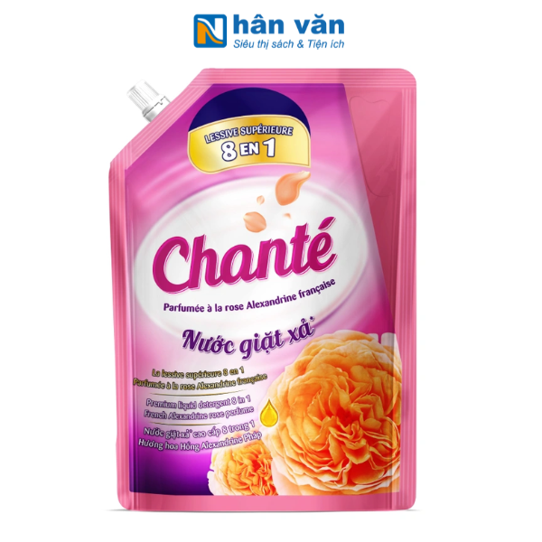 Nước Giặt Xả Cao Cấp Chanté 8 Trong 1 Hương Hoa Hồng Pháp Túi 3.05kg - nhanvan.vn