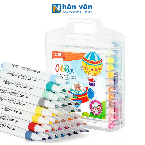 Hộp 36 Bút Marker Acrylic - Deli EC189-36 - nhanvan.vn