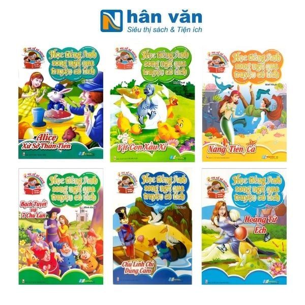  Combo Sách Học Tiếng Anh Song Ngữ Qua Truyện Cổ Tích - Nhiều Chủ Đề 