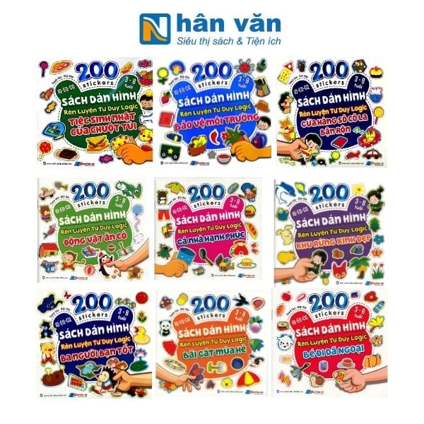 Combo 10 Chủ Đề - 200 Stickers - Sách Dán Hình Rèn Luyện Tư Duy Logic - nhanvan.vn
