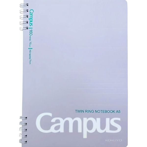 Sổ Lò Xo A5 KUSUMI Màu Tím Kẻ Ngang - 160 Trang - nhanvan.vn