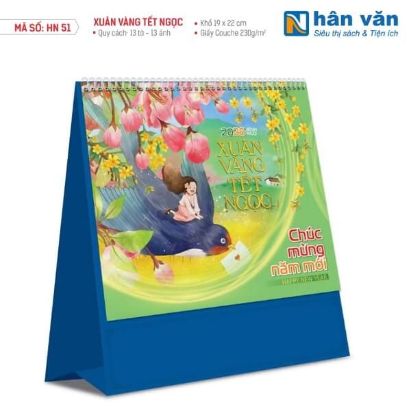  Lịch Bàn Vuông - Xuân Vàng Tết Ngọc 