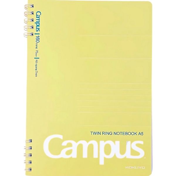  Sổ Lò Xo A5 KUSUMI Màu Vàng Kẻ Ngang - 160 Trang 