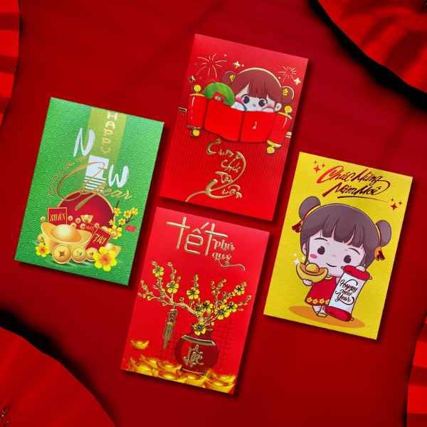 Bao Lì Xì Trung - Xấp 5 Cái 8 x 11.5 cm - nhanvan.vn