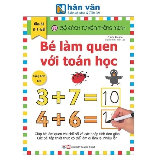 Bộ Sách Tự Xóa Thông Minh - Bé Làm Quen Với Toán Học - Cho Bé 5-7 Tuổi - nhanvan.vn