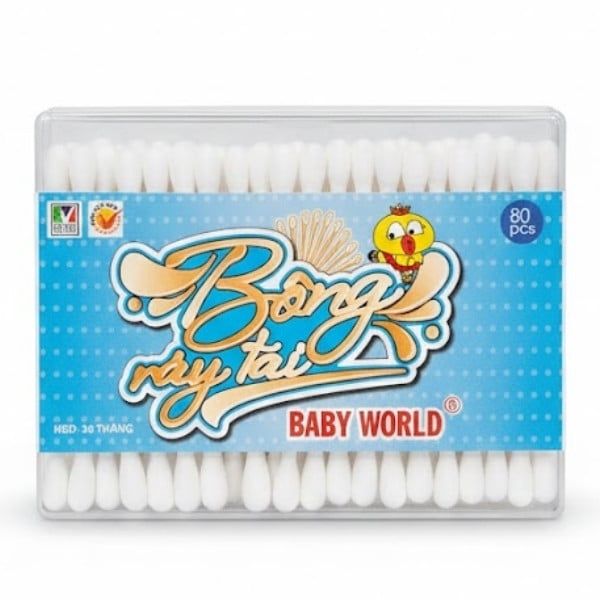 Bông Ráy Tai Baby World - Hộp 80 Cái - nhanvan.vn