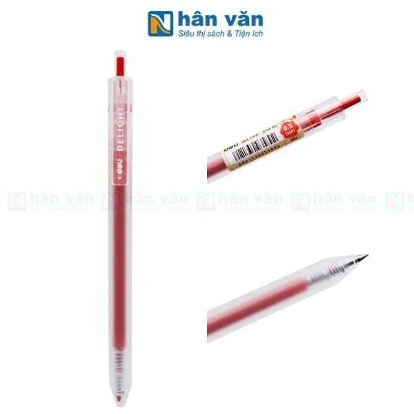 Bút Gel 0.5 mm - Deli - EG118-RD - Mực Đỏ - nhanvan.vn