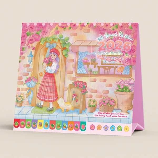 Lịch Bàn 2026 - Vườn Hoa Thời Gian - Calendar 2026 The Garden Of Time - nhanvan.vn