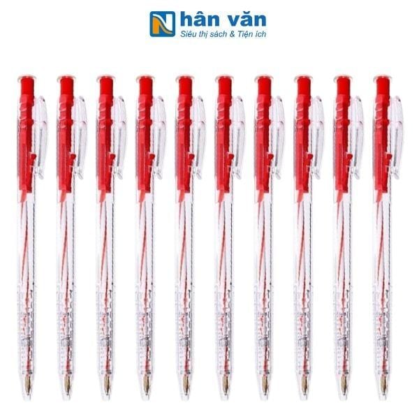 Combo 10 Bút Bi Thiên Long TL-027 - Mực Đỏ - nhanvan.vn