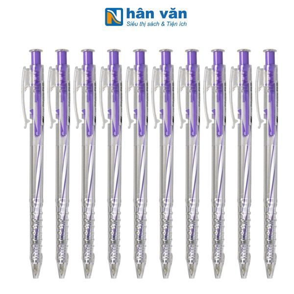 Combo 10 Bút Bi Thiên Long TL-027 - Mực Tím - nhanvan.vn