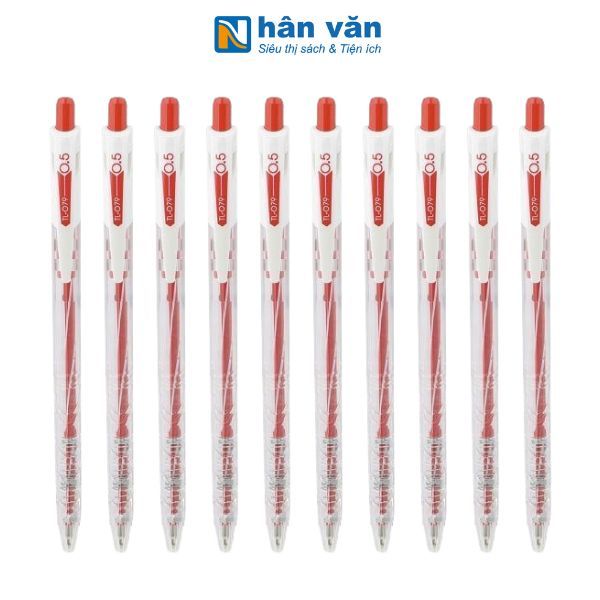 Combo 10 Bút Bi Thiên Long 0.5 mm TL-079 - Màu Đỏ - nhanvan.vn
