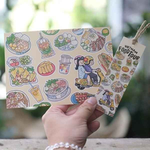  Combo Postcard BookMark Sticker - Món Ngon Việt Nam 