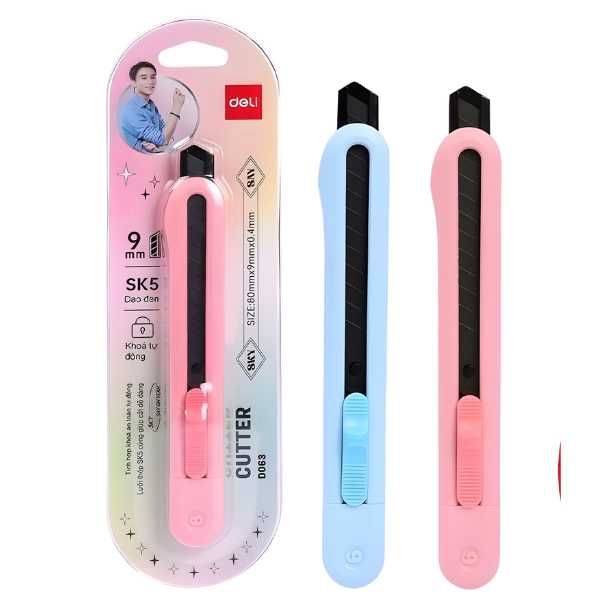  Dao Rọc Giấy - Deli - 9mm - Màu Ngẫu Nhiên - CD063 