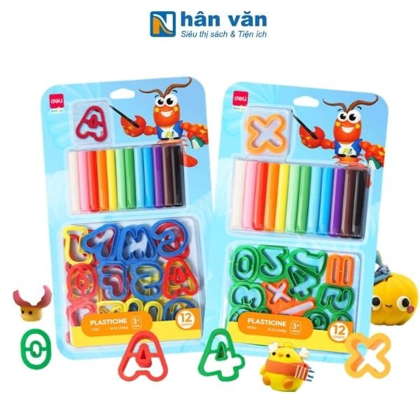 Đất Nặn Khung Số - Deli - 12 Màu - EY022 - nhanvan.vn