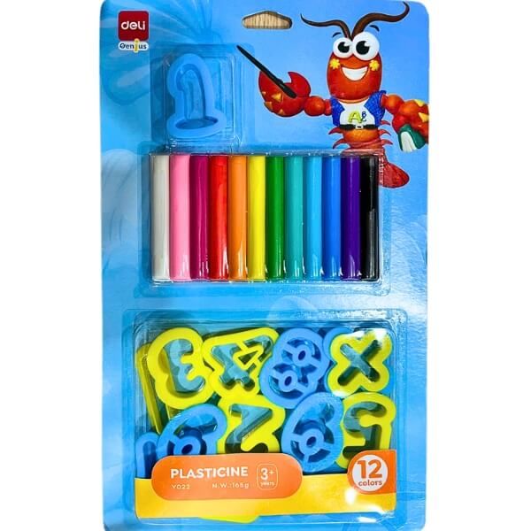  Đất Nặn Khung Số - Deli - 12 Màu - EY022 