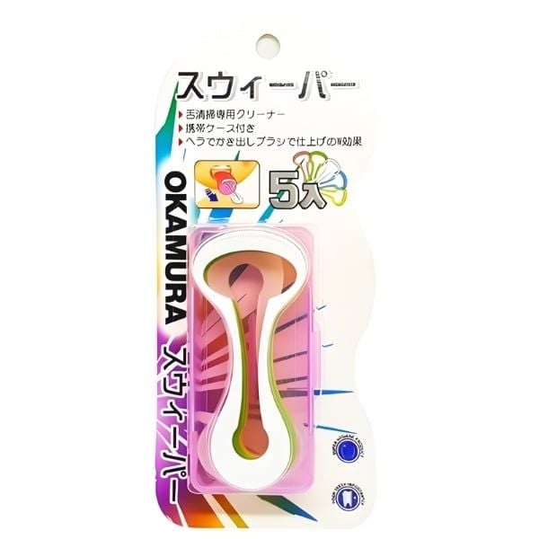 Dụng Cụ Cây Cạo Lưỡi - Okamura - 5 Cây/Vĩ - nhanvan.vn