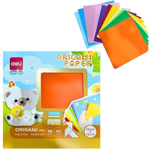  Giấy Gấp Origami - Deli - 150*150 - 50 Tờ 10 Màu - EY014 