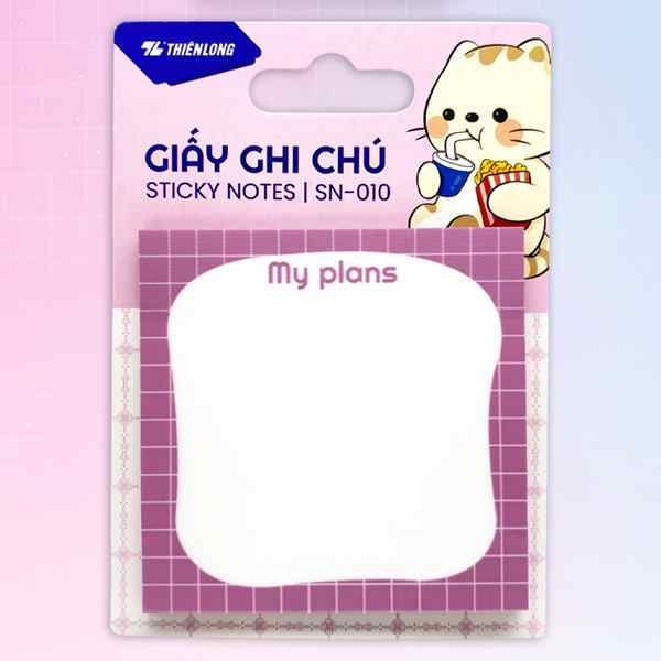  Giấy Ghi Chú Pet - 73 x 73 mm - Thiên Long SN-010 (50 Tờ/Xấp) - Màu Hồng 