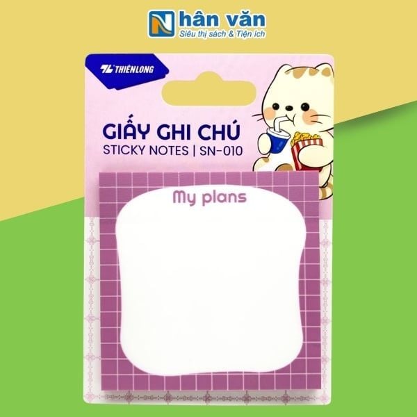 Giấy Ghi Chú Pet - 73 x 73 mm - Thiên Long SN-010 (50 Tờ/Xấp) - Màu Hồng - nhanvan.vn