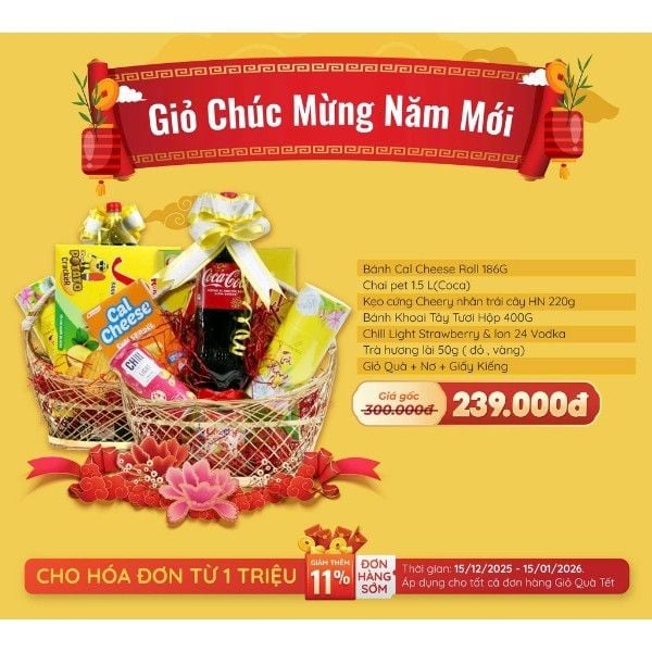 Giỏ Quà Tết Chúc Mừng Năm Mới - Tết Bính Ngọ - 2026 - nhanvan.vn