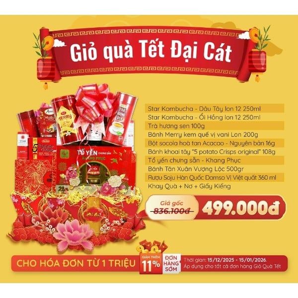 Giỏ Quà Tết Đại Cát - Tết Bính Ngọ - 2026 - nhanvan.vn