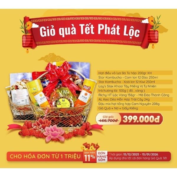Giỏ Quà Tết Phát Lộc - Tết Bính Ngọ - 2026 - nhanvan.vn