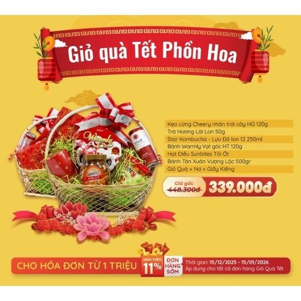 Giỏ Quà Tết Phồn Hoa - Tết Bính Ngọ - 2026 - nhanvan.vn