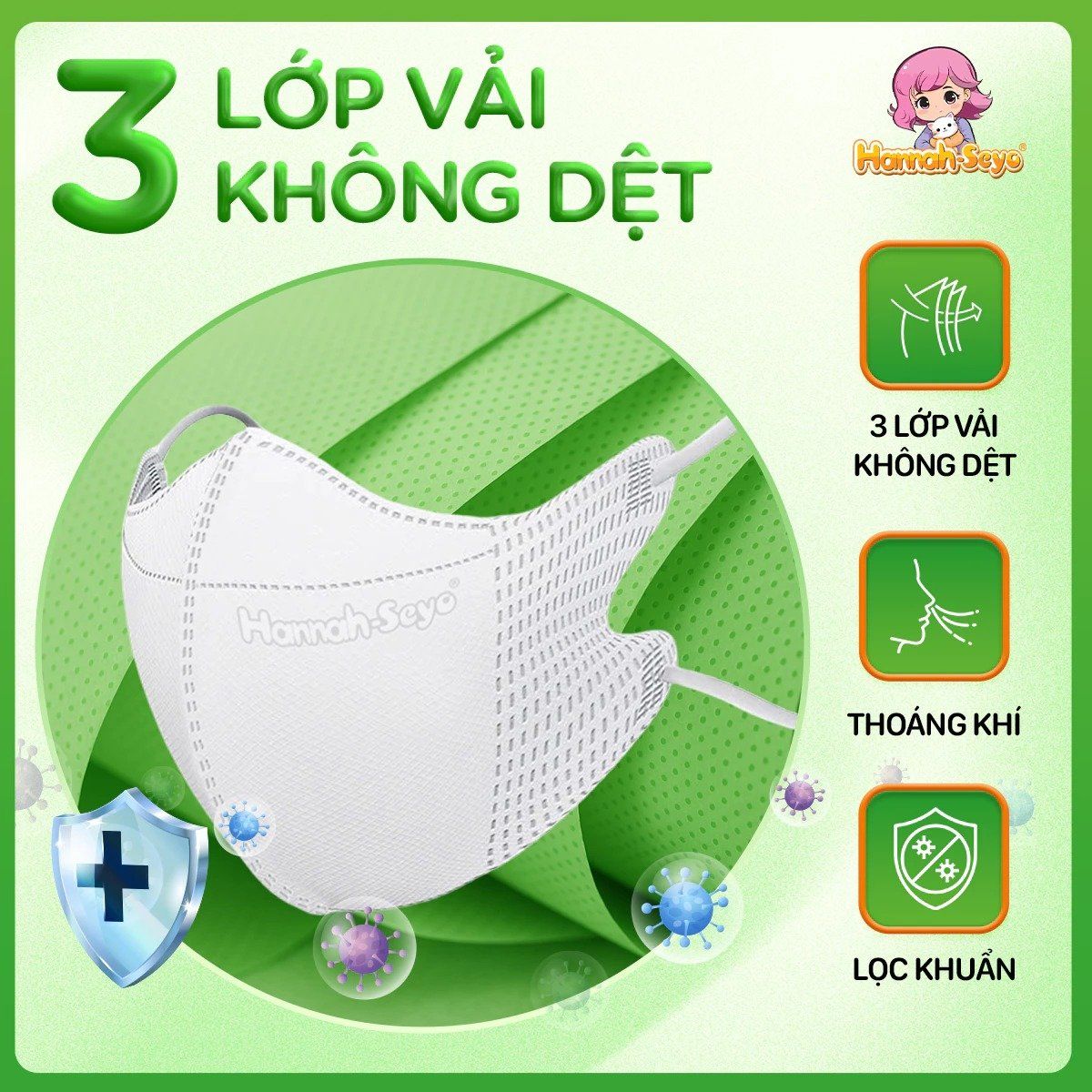  Khẩu trang Hannah-Seyo 5D 
