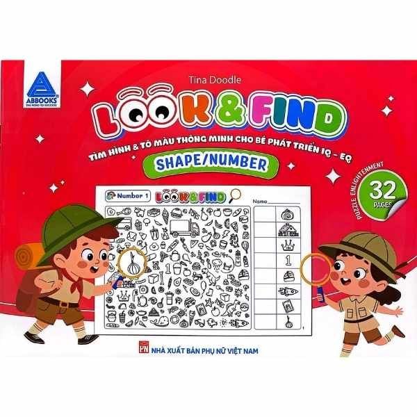 Look And Find - Tìm Hình Và Tô Màu Thông Minh Cho Bé Phát Triển IQ-EQ - Shape/Number - nhanvan.vn