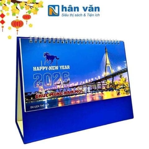 Lịch Bàn 2026 - Khổ Ngang - Du Lịch Thế Giới
