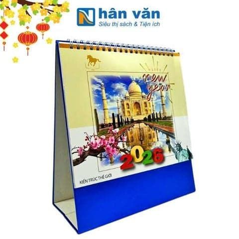  Lịch Bàn 2026 - Khổ Ngang - Kiến Trúc Thế Giới 