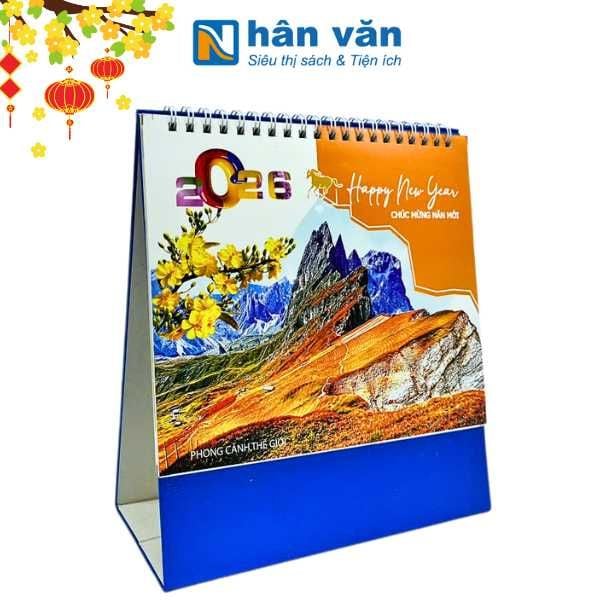  Lịch Bàn 2026 - Khổ Ngang - Phong Cảnh Thế Giới 