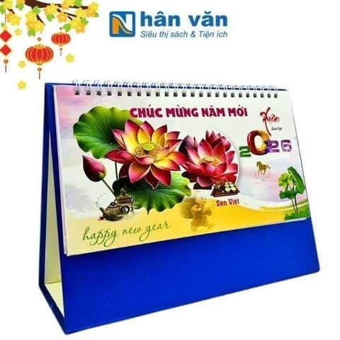 Lịch Bàn 2026 - Khổ Ngang - Sen Việt - nhanvan.vn