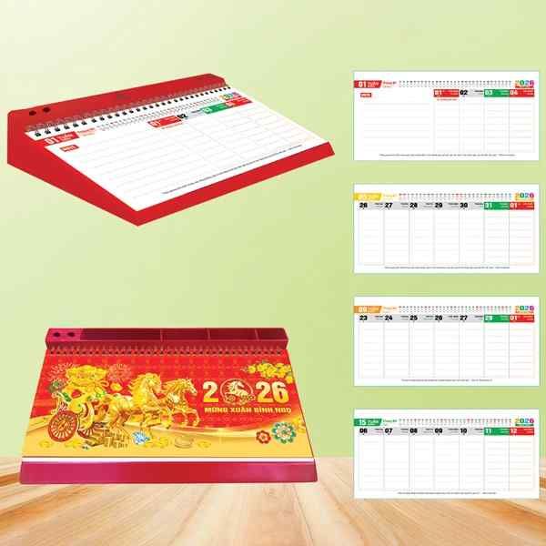 Lịch Bàn 53 Tuần Đế Nhựa Lò Xo Giữa 2026 - Chủ Đề Phong Thủy - nhanvan.vn