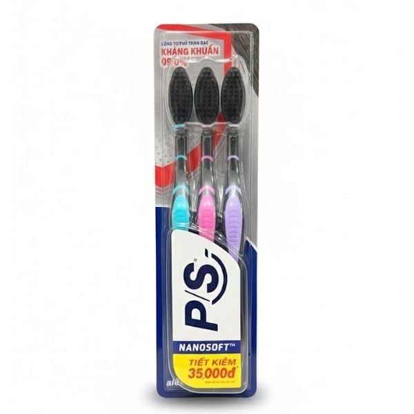 Lô 3 Bàn Chải Đánh Răng P/S Than Hoạt Tính Siêu Mềm - nhanvan.vn