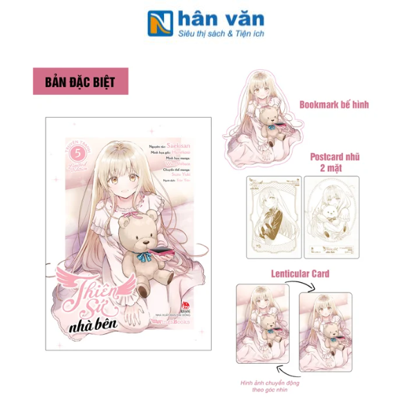  [Manga] Thiên Sứ Nhà Bên - Tập 5 - Bản Giới Hạn - Tặng Kèm Bookmark Bế Hình+ Postcard In Nhũ 2 Mặt + Lenticular Card 