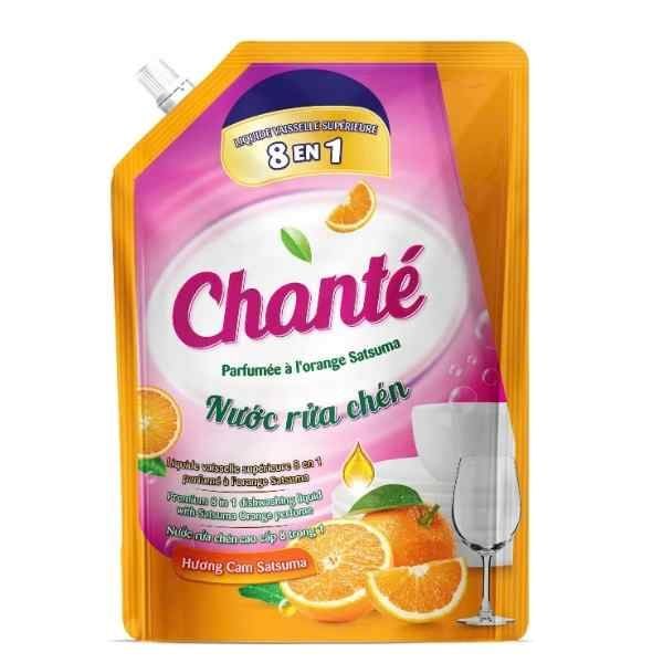  Nước Rửa Chén Chanté Cao Cấp 8 Trong 1 Hương Cam Satsuma Túi 3.2kg 