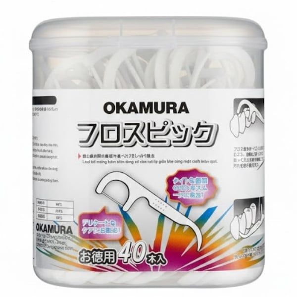 Tăm Chỉ Kẽ Răng 40P Okamura - Hộp 40 Cái - nhanvan.vn