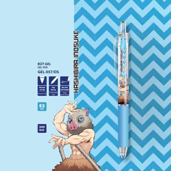 Bút Gel Quick Dry 0.5 mm - Thanh Gươm Diệt Quỷ - Thiên Long GEL-057/DS - Mực Xanh - Hashibira Inosuke - nhanvan.vn