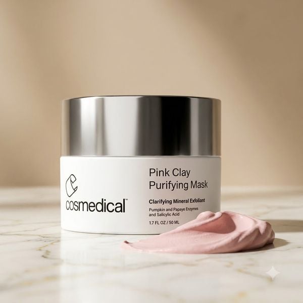 Hũ mặt nạ đất sét kiềm dầu se khít lỗ chân lông Cosmedical Pink Clay Purifying Mask 50ml.