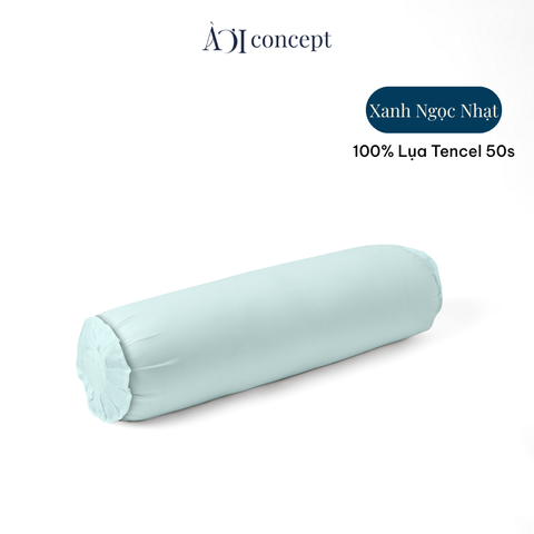  Vỏ gối ôm | Lụa Tencel 50s | 37 x 100 cm | Mềm mại, Thoáng khí | Xanh Ngọc Nhạt | VGTC000028 | À Ơi Concept 