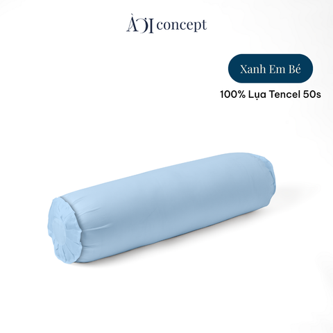  Vỏ gối ôm | Lụa Tencel 50s | 37 x 100 cm | Mềm mại, Thoáng khí | Xanh Em Bé | VGTC000027 | À Ơi Concept 