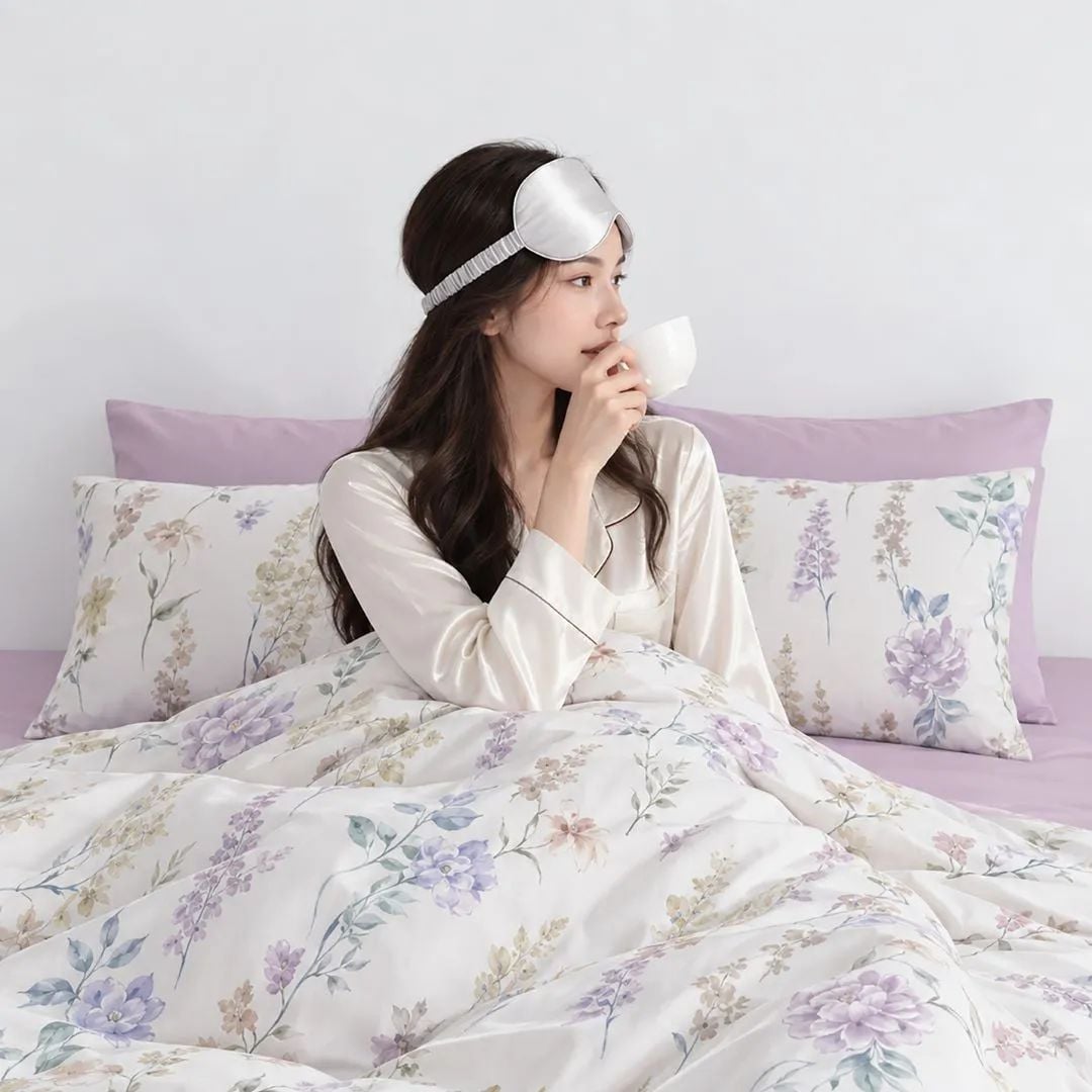  Bộ chăn ga gối Tencel 60s, họa tiết [ Floral Whisper] À ƠI CONCEPT CGHT003 