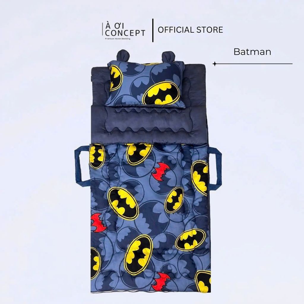 Bộ chăn gối nệm cho bé Tencel 60s, Họa tiết [ Batman] À ƠI CONCEPT CGCB00020