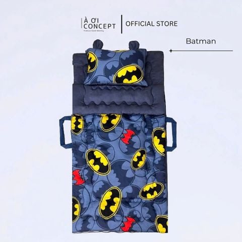  Bộ chăn gối nệm cho bé Tencel 60s, Họa tiết [ Batman] 
