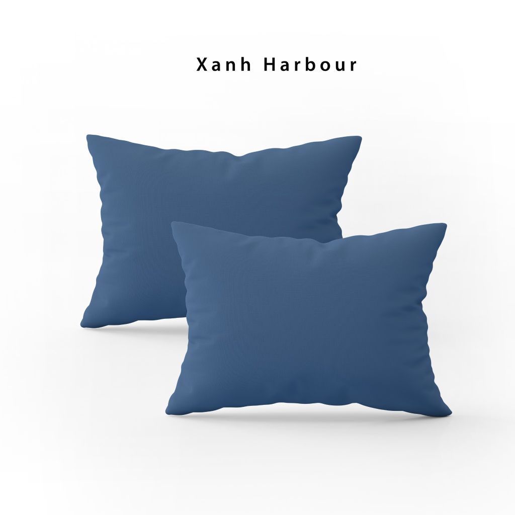 Vỏ gối nằm trơn | Cotton Satin Hàn Quốc | 50cmx70cm | Xanh Harbour | Mềm mại | VGCT0019 | À Ơi Concept