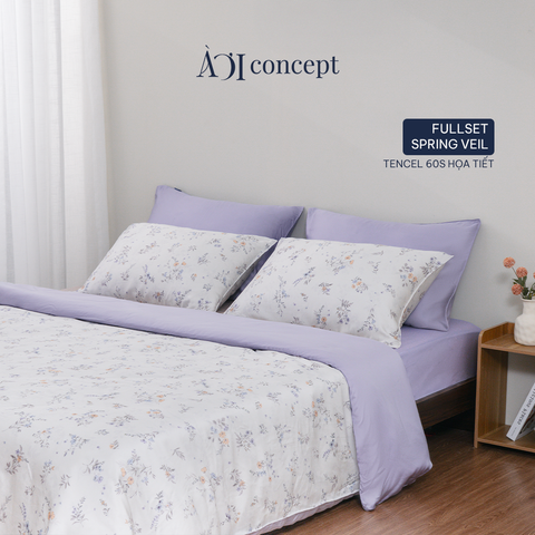  Bộ chăn ga gối Tencel 60s, họa tiết [Spring Veil] À ƠI CONCEPT 