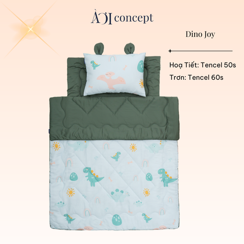  Bộ chăn gối nệm cho bé ( Mền lớn) Tencel 60s [ Dino Joy ] 
