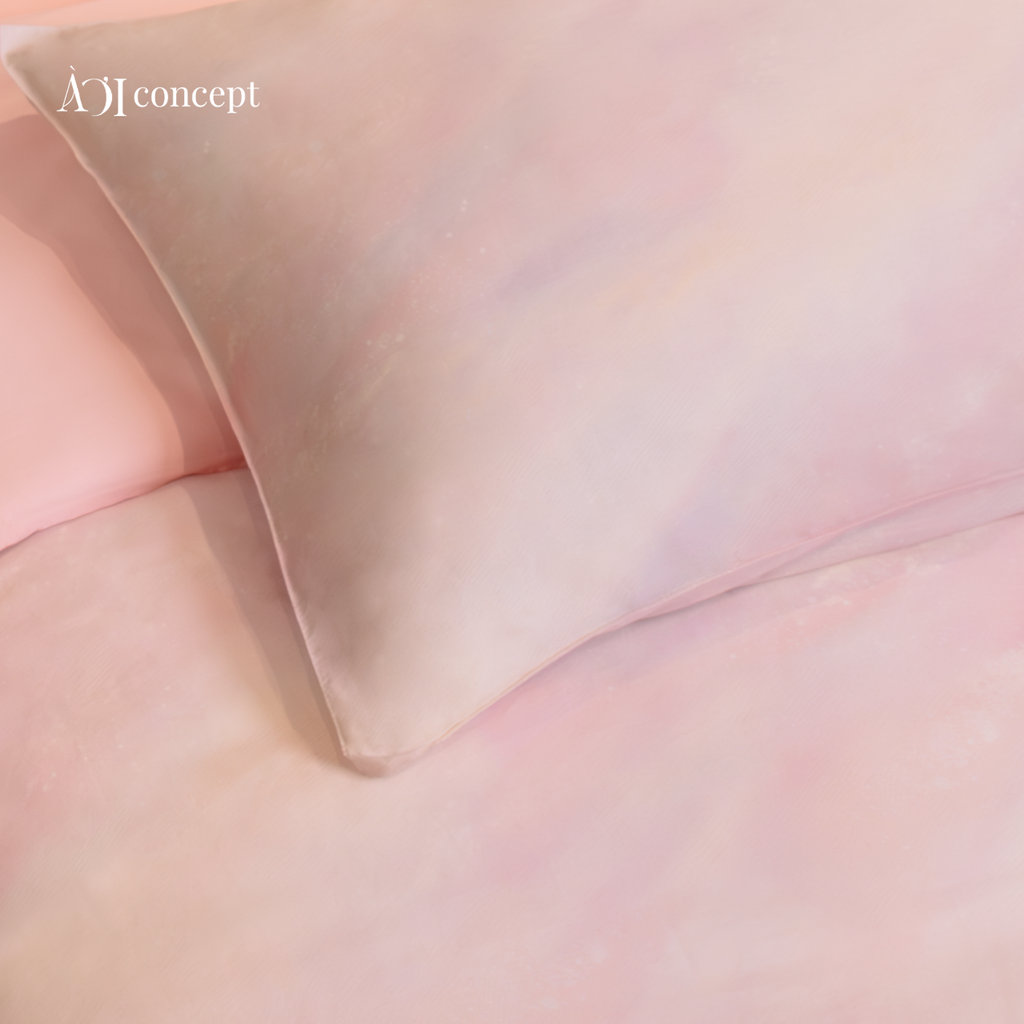 Bộ chăn ga gối Tencel 60s, họa tiết [Sunset In The City] À ƠI CONCEPT