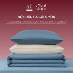 Bộ chăn ga gối Tencel 60s Serene Moment [Xanh Khói x Kem Sữa] À ƠI CONCEPT